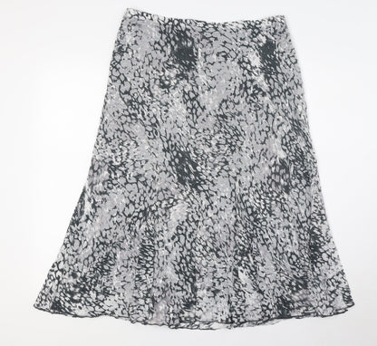 Per Una Womens Grey Polyester A-Line Skirt Size 14
