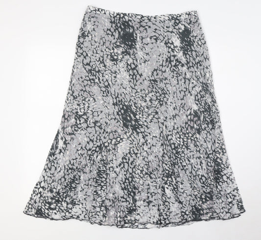 Per Una Womens Grey Polyester A-Line Skirt Size 14