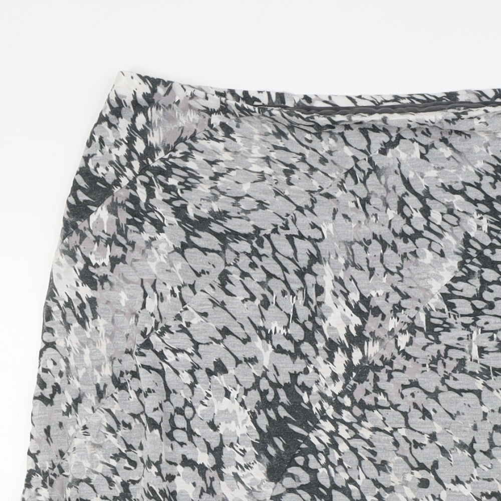 Per Una Womens Grey Polyester A-Line Skirt Size 14