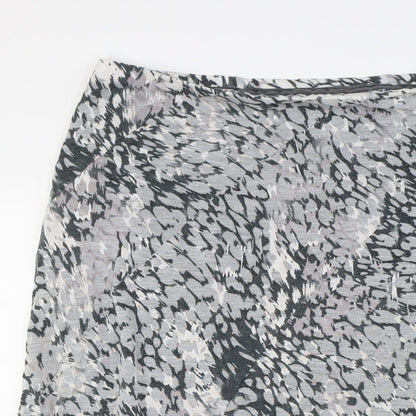 Per Una Womens Grey Polyester A-Line Skirt Size 14