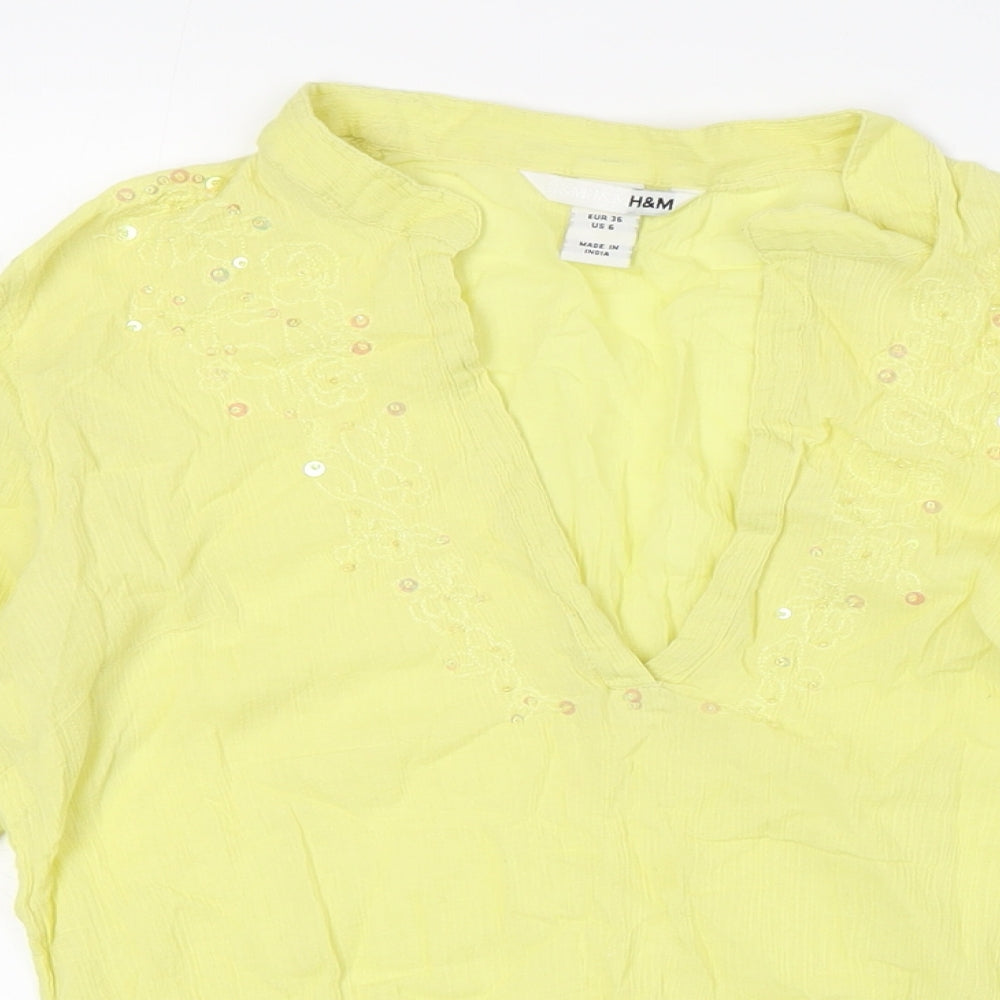 Womens UK Size 8 H&M White Basic T-Shirt