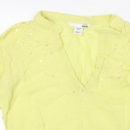 Womens UK Size 8 H&M White Basic T-Shirt