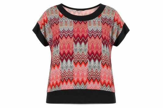 Bonmarché Womens Multicoloured Polyester Basic T-Shirt Size 22 Scoop Neck