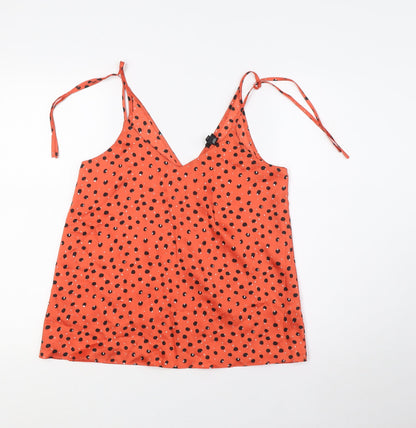 Womens UK Size 8 River Island Orange Camisole Blouse