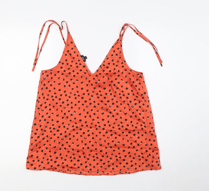 Womens UK Size 8 River Island Orange Camisole Blouse