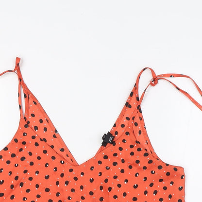 Womens UK Size 8 River Island Orange Camisole Blouse