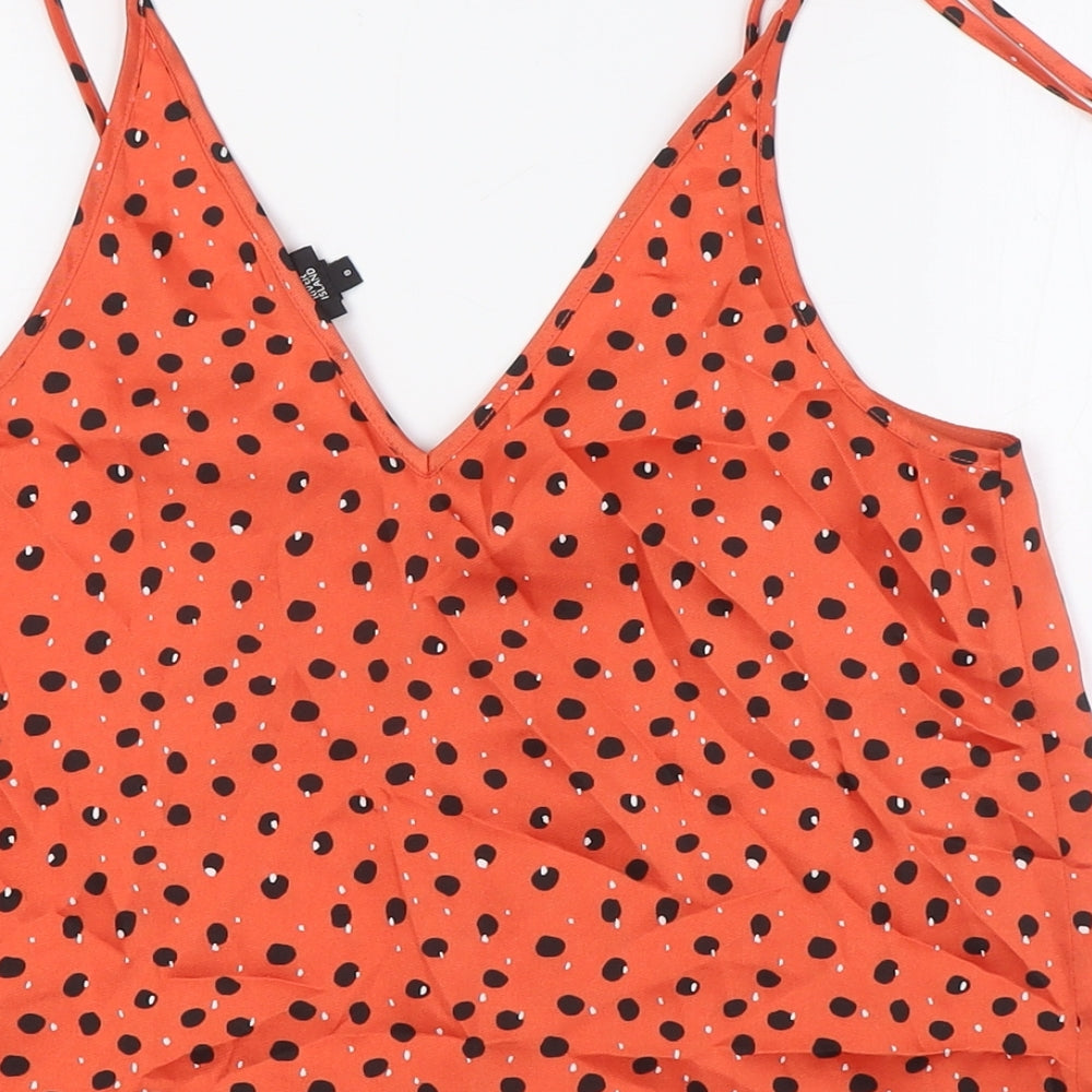 Womens UK Size 8 River Island Orange Camisole Blouse