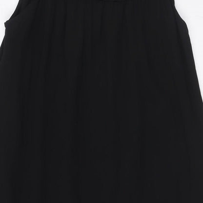 H&M Womens Black Polyester Shirt Dress Size 4 Boat Neck