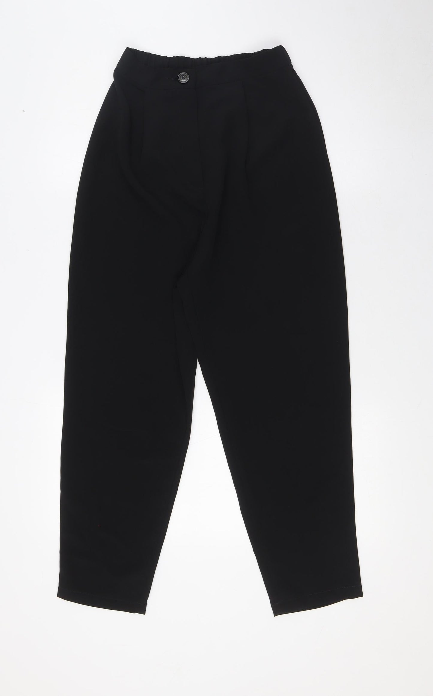 Divided by H&M Womens Black Polyester Trousers Size 6 L25 in Regular Zip - Elasticated Waist
