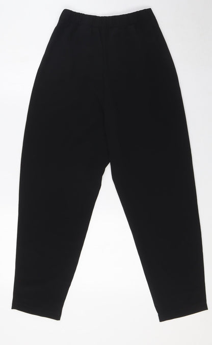 Divided by H&M Womens Black Polyester Trousers Size 6 L25 in Regular Zip - Elasticated Waist