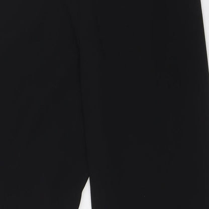 Divided by H&M Womens Black Polyester Trousers Size 6 L25 in Regular Zip - Elasticated Waist