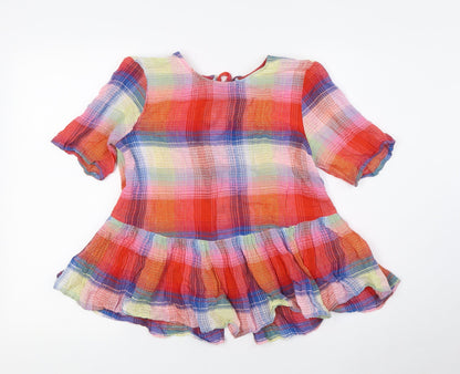 Womens UK Size S Zara Multicoloured Basic Button-Up