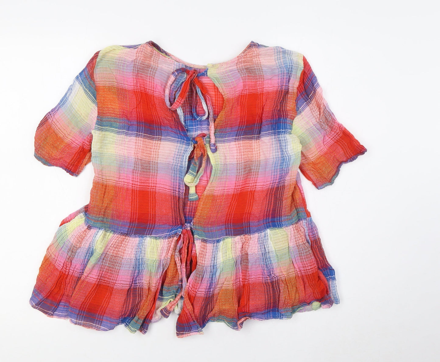 Womens UK Size S Zara Multicoloured Basic Button-Up