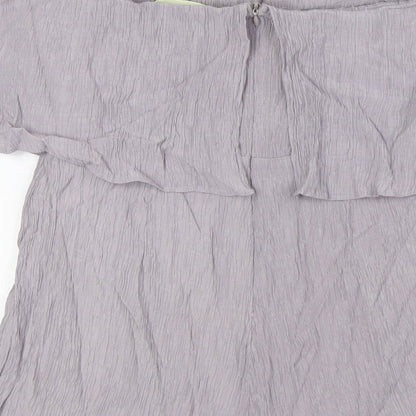 Love & Other Things Womens Grey Polyester Playsuit One-Piece Size L Zip - Strapless