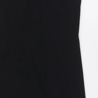 Marks and Spencer Womens Black Polyester Pencil Dress Size 8 Boat Neck Zip - Evening Wear