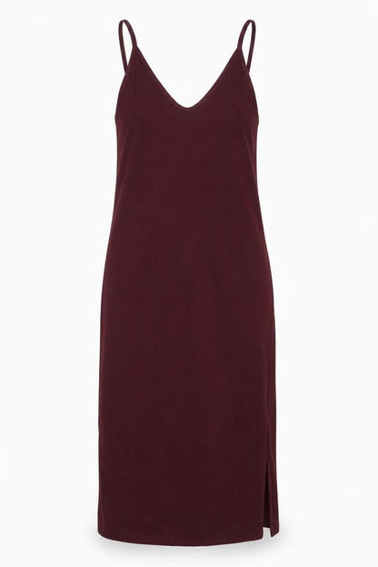 Missguided Womens Purple Polyester A-Line Size 8 V-Neck - Ribbed