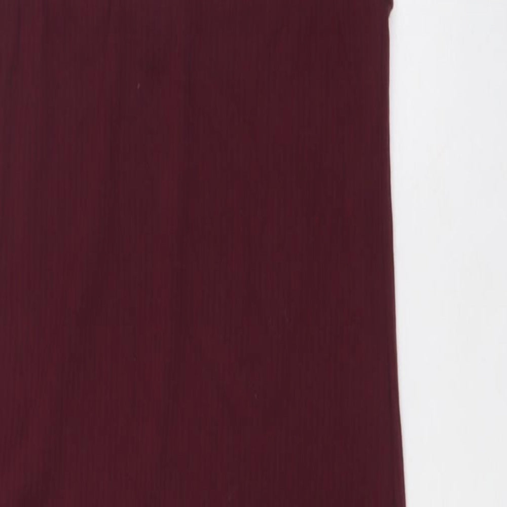 Missguided Womens Purple Polyester A-Line Size 8 V-Neck - Ribbed