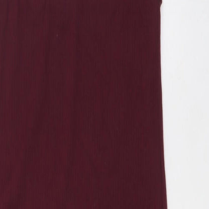 Missguided Womens Purple Polyester A-Line Size 8 V-Neck - Ribbed