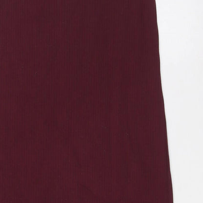 Missguided Womens Purple Polyester A-Line Size 8 V-Neck - Ribbed