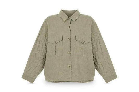 Womens UK Size M Pull&Bear Green Basic Button-Up