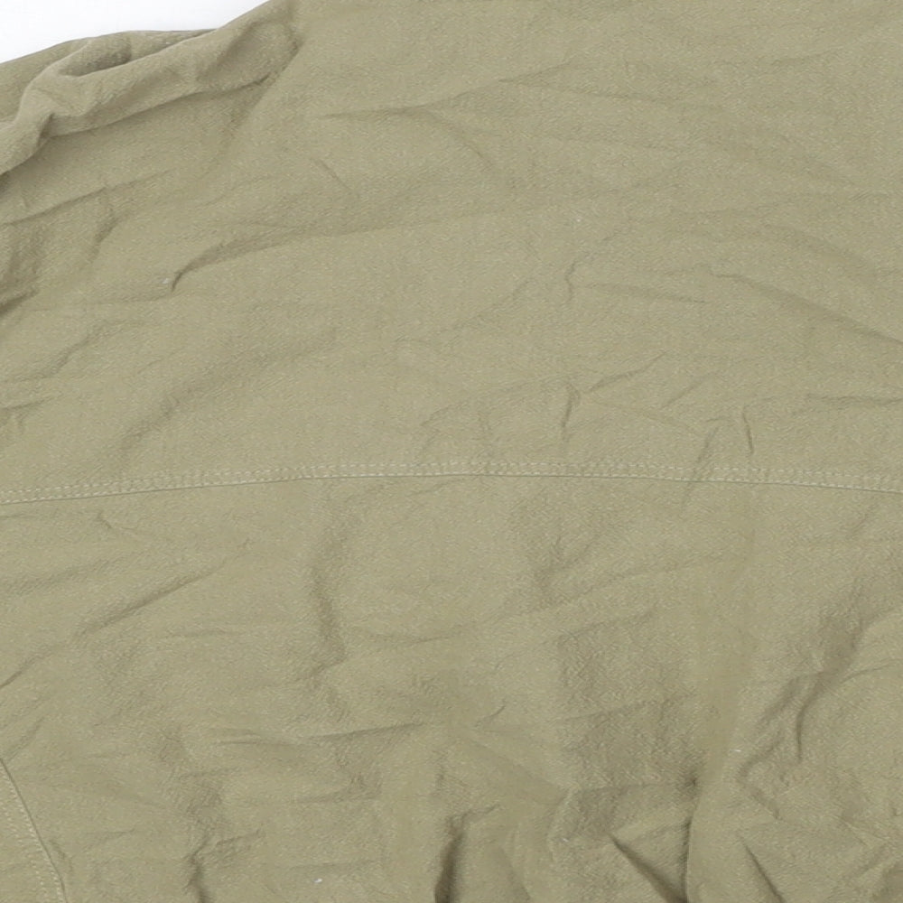 Womens UK Size M Pull&Bear Green Basic Button-Up