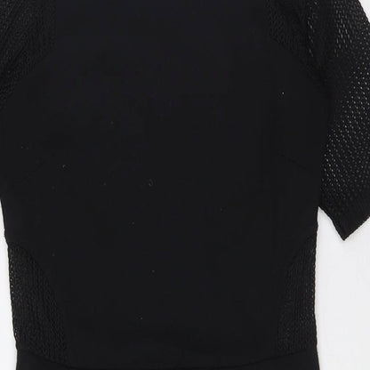 River Island Womens Black Polyester Pencil Dress Size 8 Round Neck Zip
