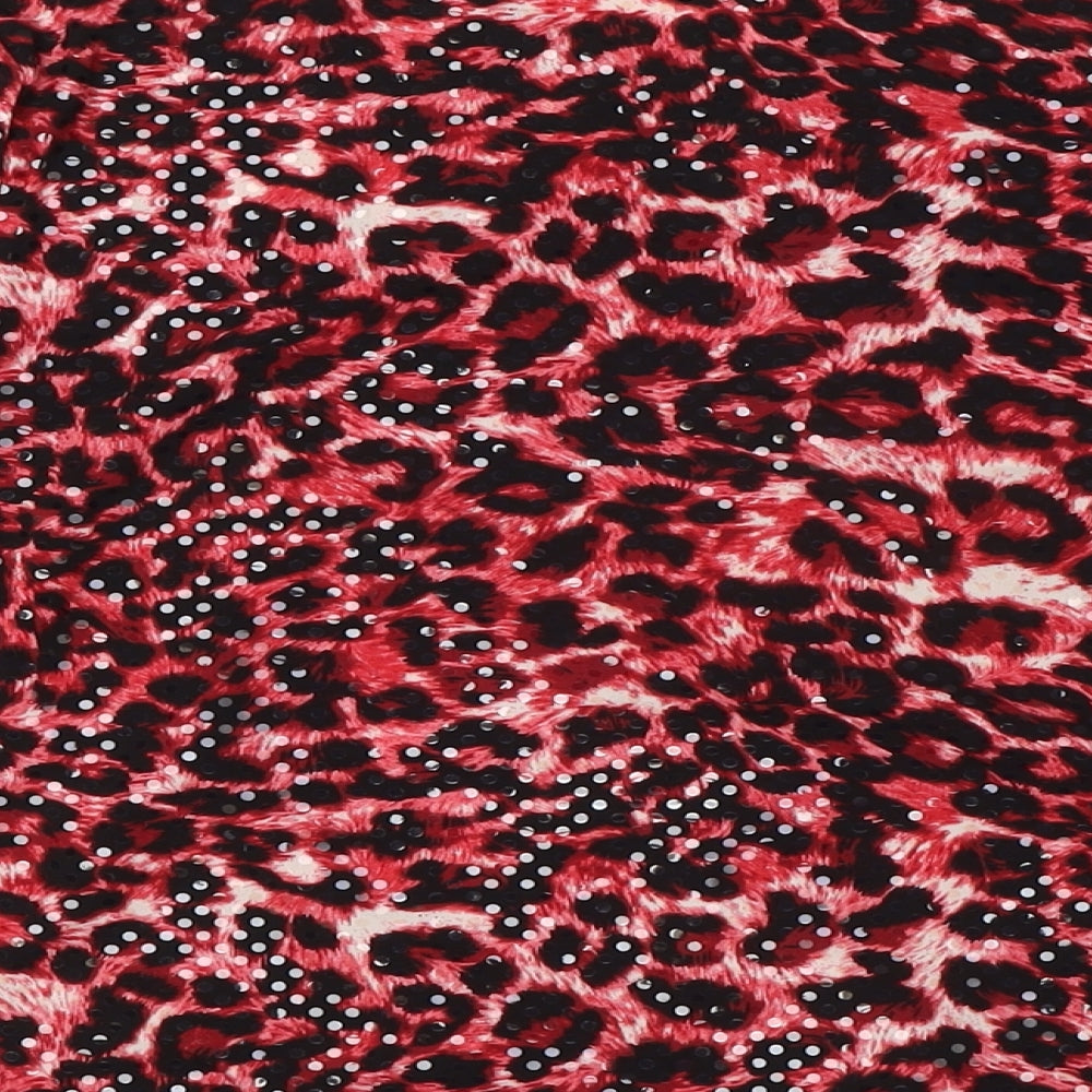 Autonomy Womens Multicoloured Animal Print Polyester Basic Blouse Size 18 Boat Neck