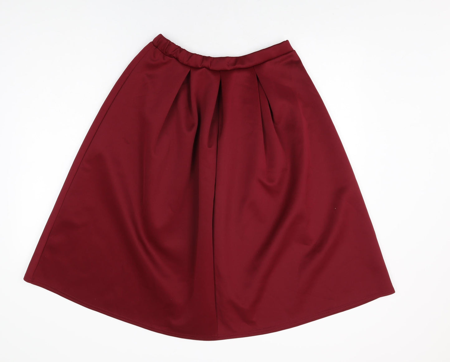 Boohoo Womens Red Polyester Swing Skirt Size 14