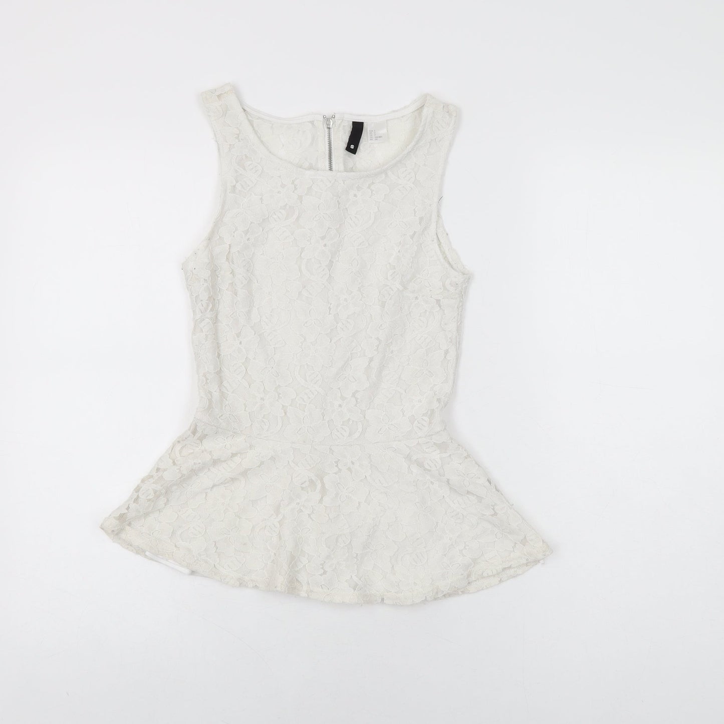 Womens UK Size S H&M White Basic T-Shirt
