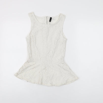 Womens UK Size S H&M White Basic T-Shirt