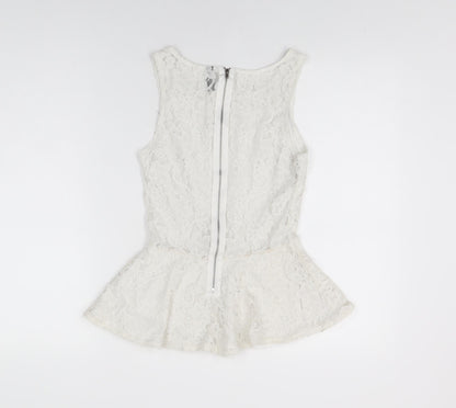 Womens UK Size S H&M White Basic T-Shirt