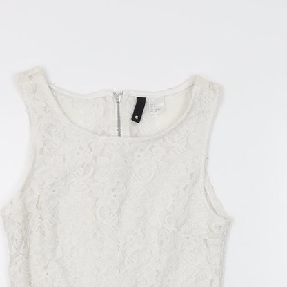 Womens UK Size S H&M White Basic T-Shirt