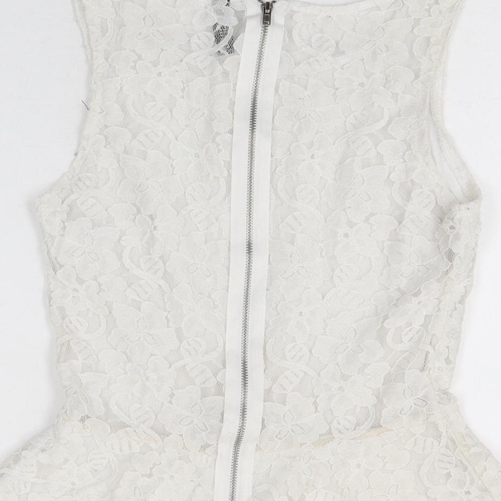Womens UK Size S H&M White Basic T-Shirt