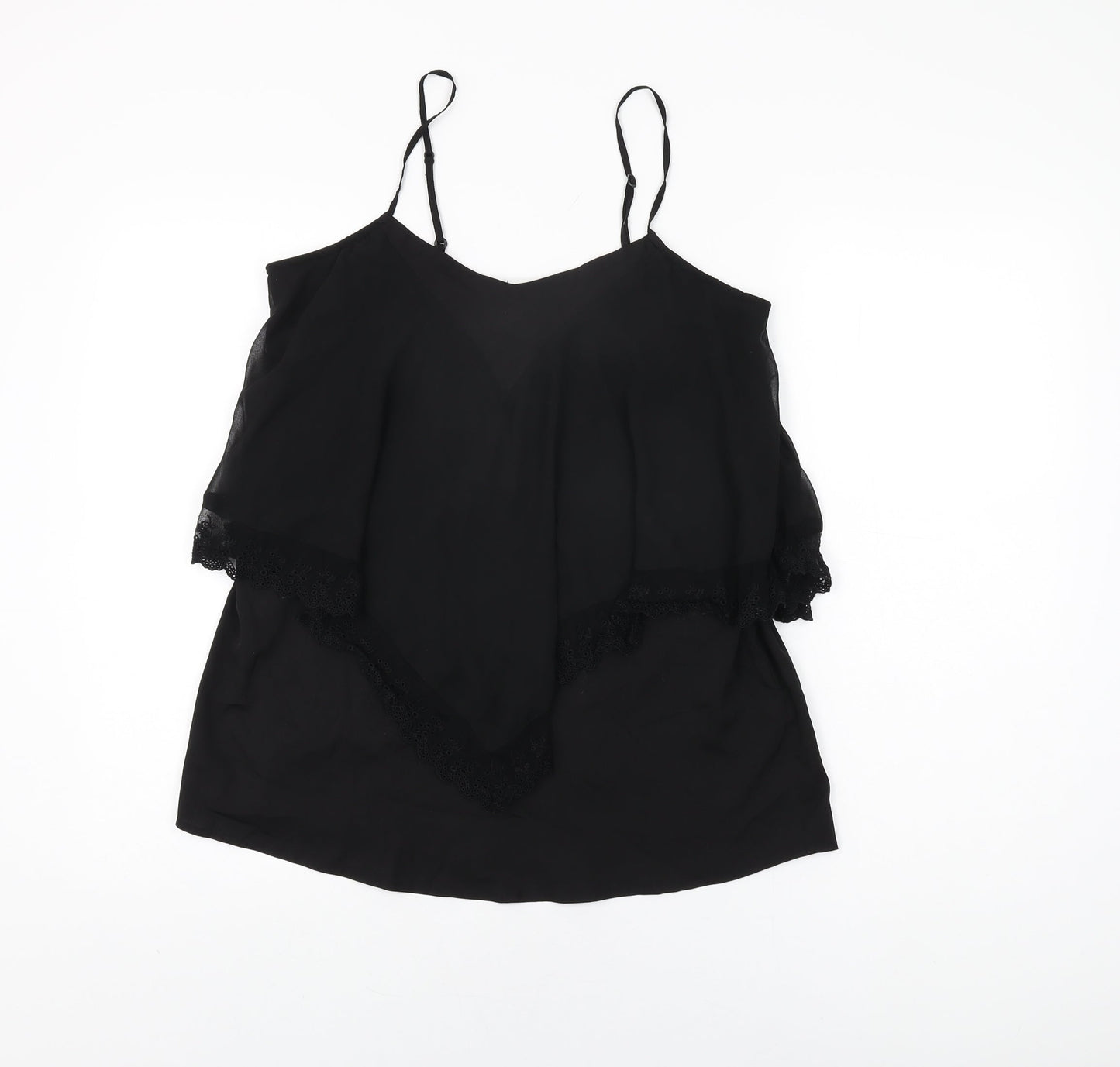 Womens UK Size M VILA Black Camisole T-Shirt