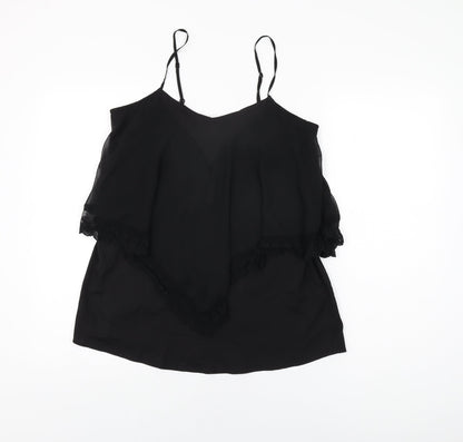 Womens UK Size M VILA Black Camisole T-Shirt