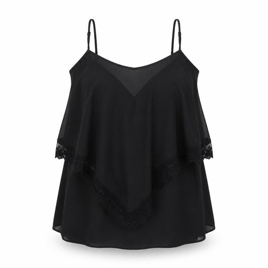 Womens UK Size M VILA Black Camisole T-Shirt