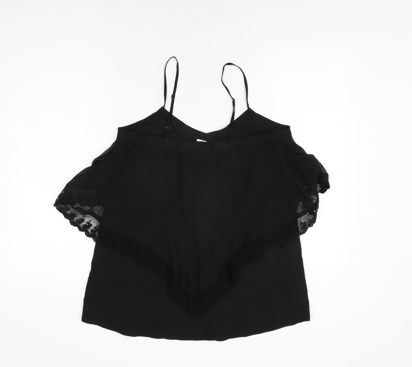 Womens UK Size M VILA Black Camisole T-Shirt