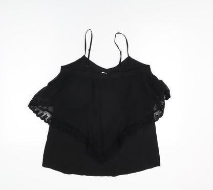 Womens UK Size M VILA Black Camisole T-Shirt