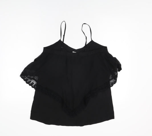 Womens UK Size M VILA Black Camisole T-Shirt