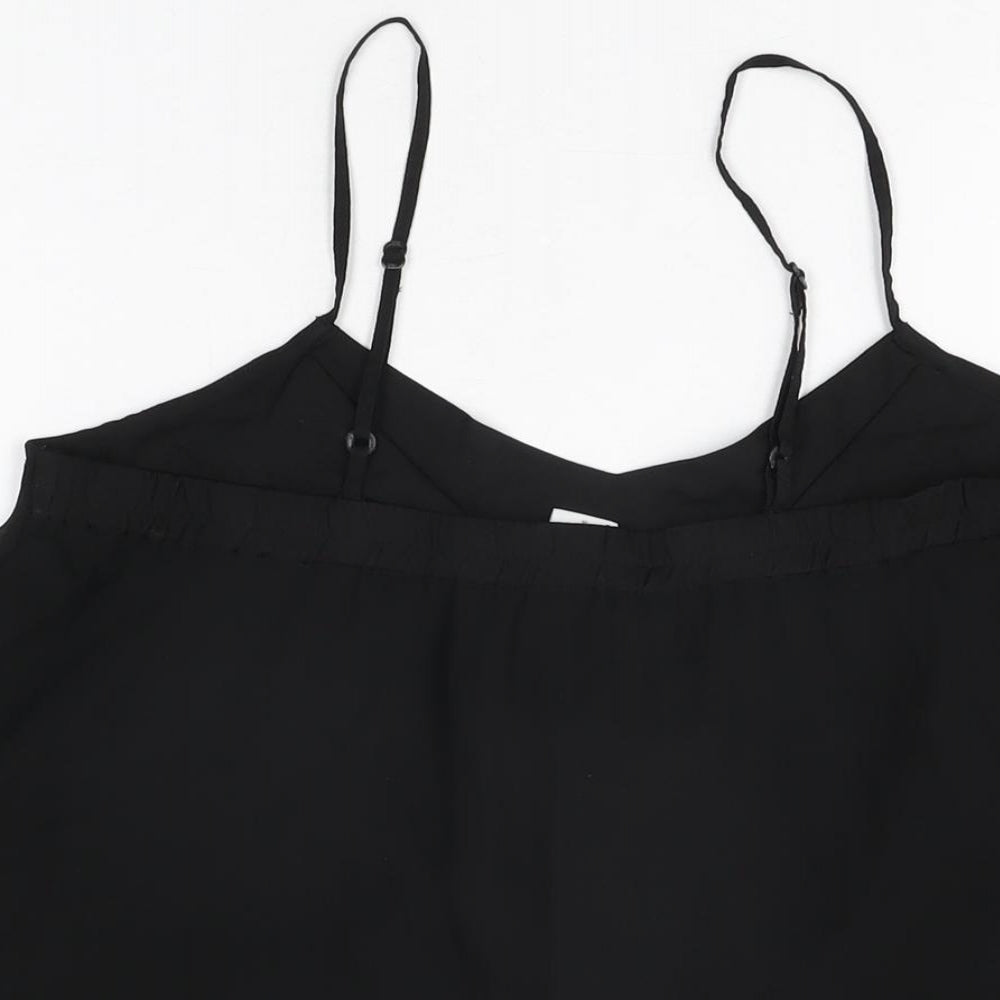 Womens UK Size M VILA Black Camisole T-Shirt