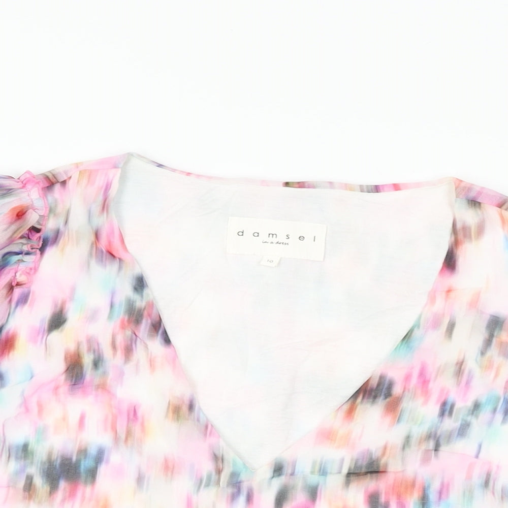 Womens UK Size 10 Damsel in a Dress White Basic Blouse
