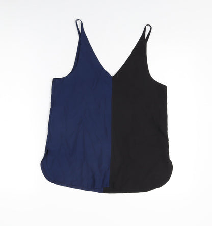 Boohoo Womens Black Polyester Camisole T-Shirt Size 10 V-Neck