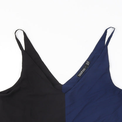Boohoo Womens Black Polyester Camisole T-Shirt Size 10 V-Neck