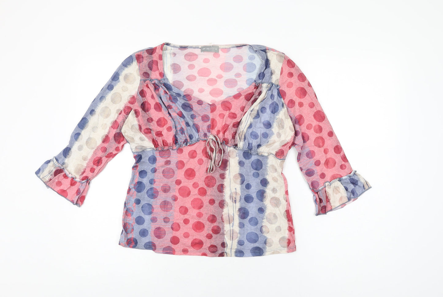 Womens UK Size 12 Per Una Multicoloured Basic T-Shirt