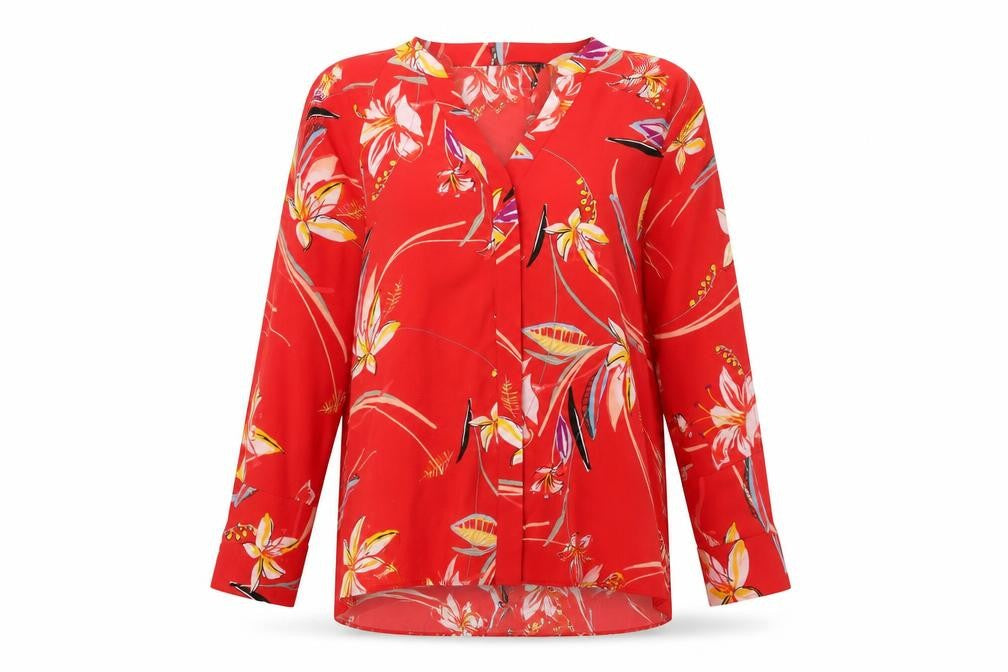 Womens UK Size 18 Marks and Spencer Red Basic Button-Up