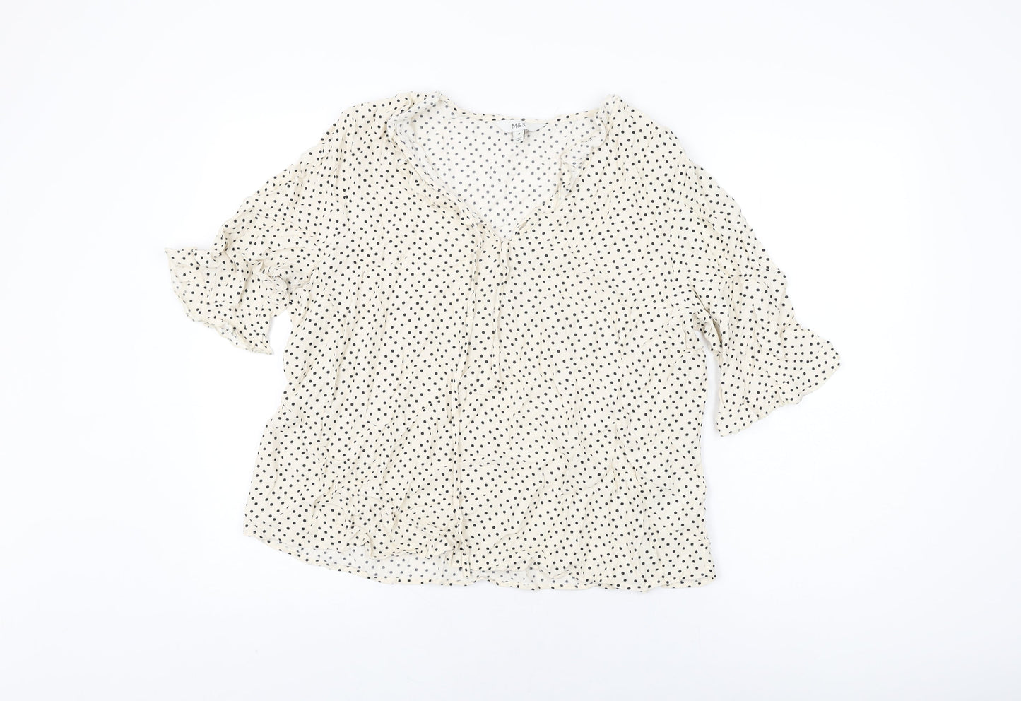 Womens UK Size 16 Marks and Spencer Ivory Basic T-Shirt