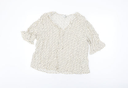 Womens UK Size 16 Marks and Spencer Ivory Basic T-Shirt