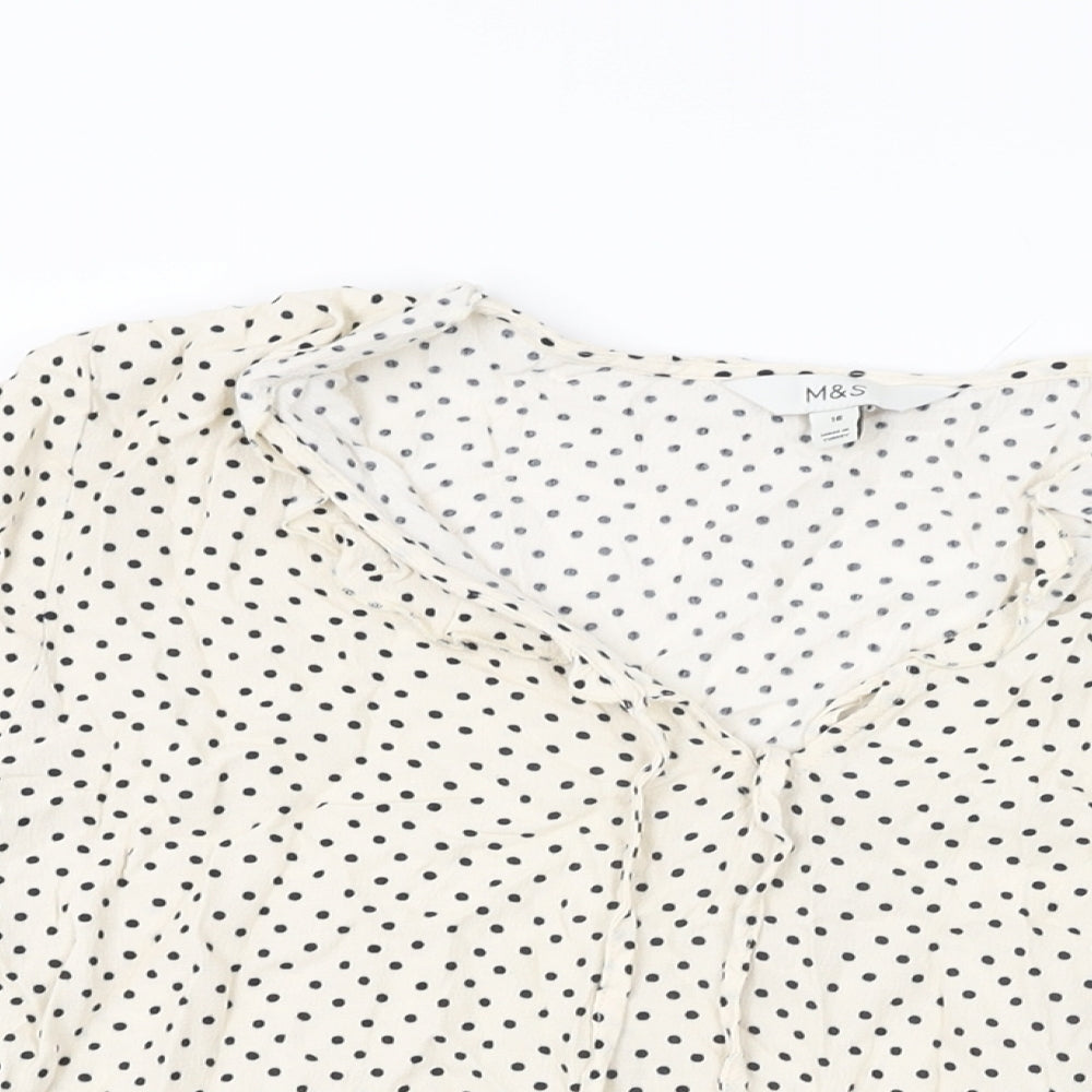 Womens UK Size 16 Marks and Spencer Ivory Basic T-Shirt