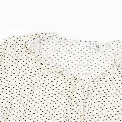 Womens UK Size 16 Marks and Spencer Ivory Basic T-Shirt