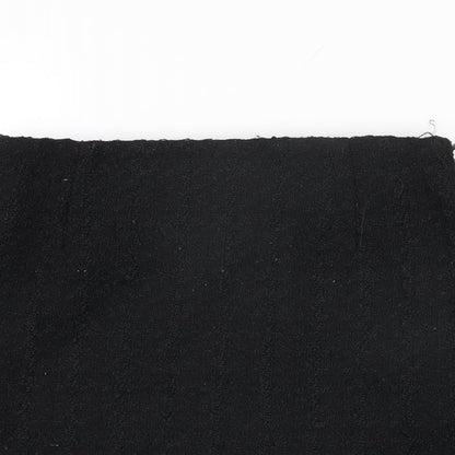 H&M Womens Black Polyester Mini Skirt Size 8 Zip